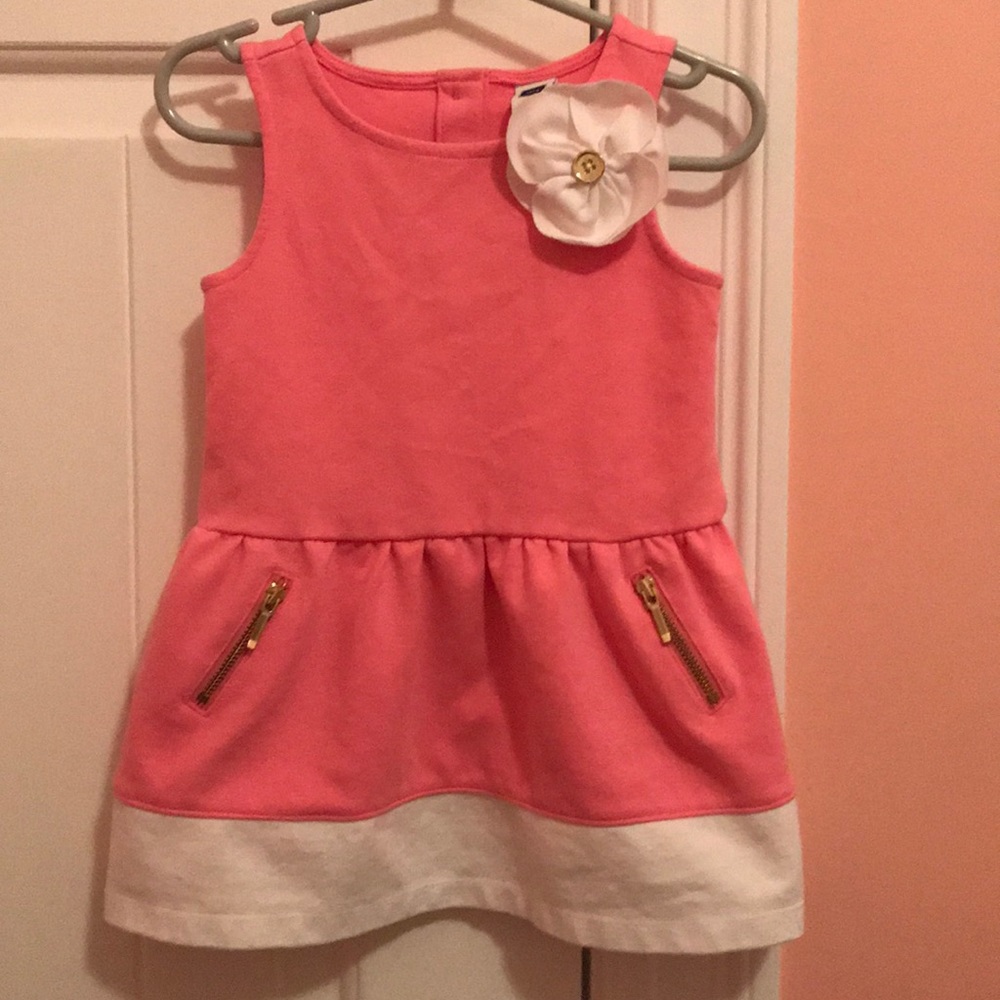 Janie and Jack pink and white dress